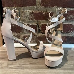 Elegant Cream Strappy Heels
